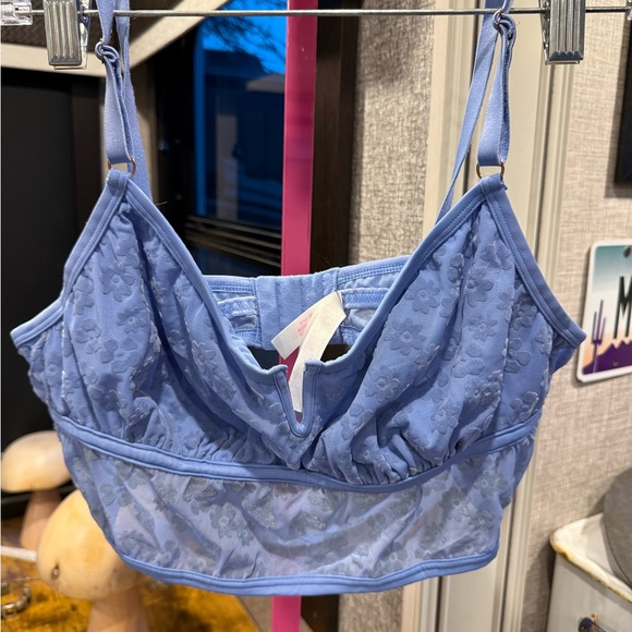 Victoria's Secret Blue fairy Floral Lace coquette Bralette XL - Picture 6 of 7